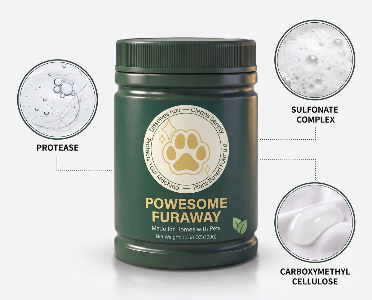 The science behind hair-free laundry: protease, sulfonate complex, carboxymethylcellulose